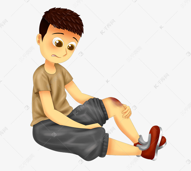 膝盖受伤男孩