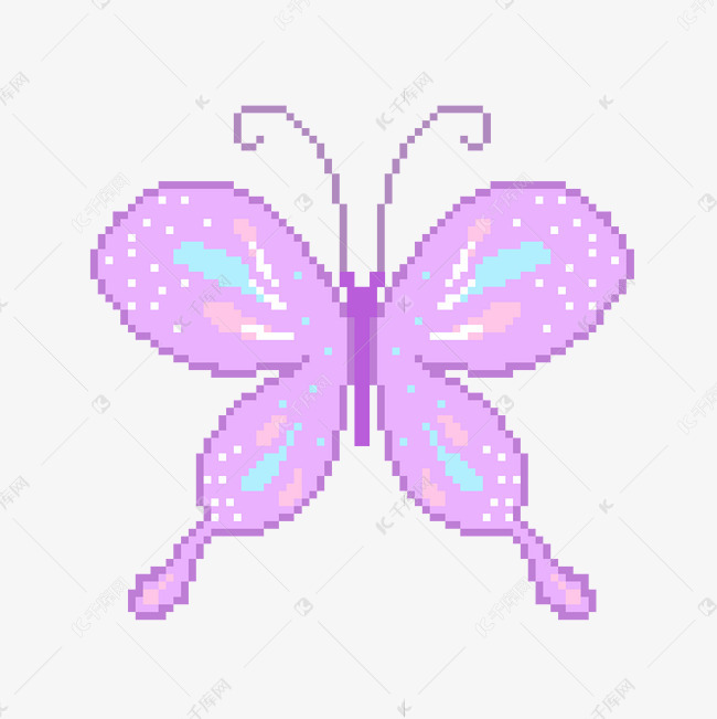 紫色蝴蝶像素画