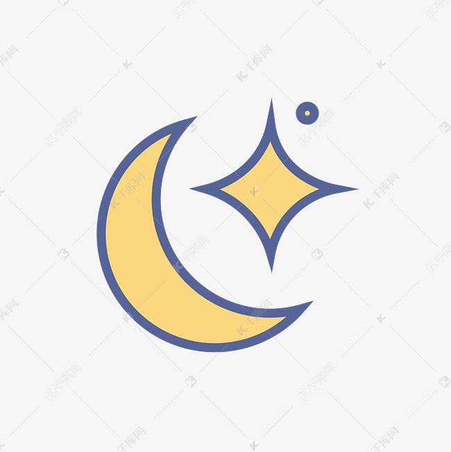 月亮星星清新图标