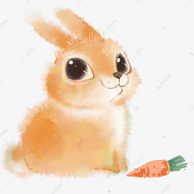 水彩动物手绘卡通兔子元素