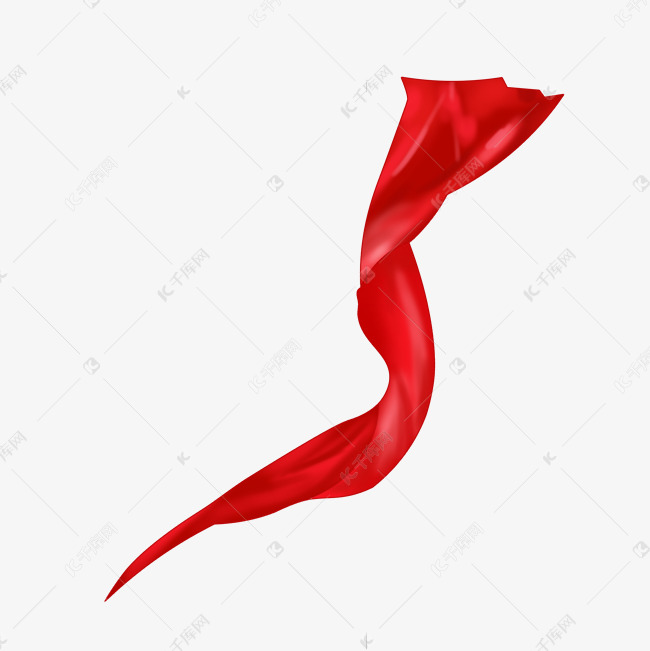 红色丝绸飘带