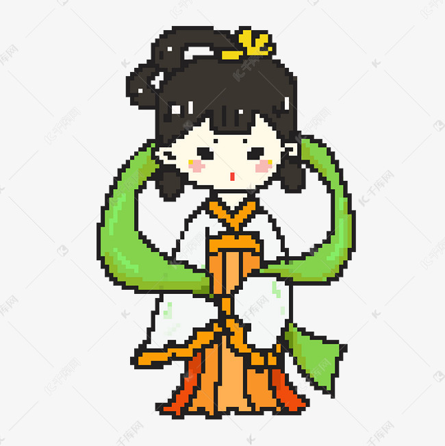 古代小仙女像素画