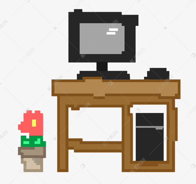 电脑桌像素画