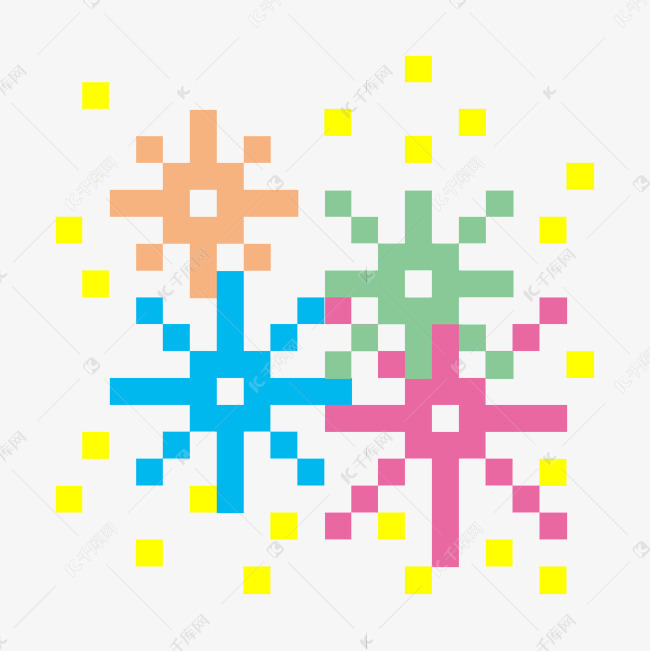 彩色烟花像素画
