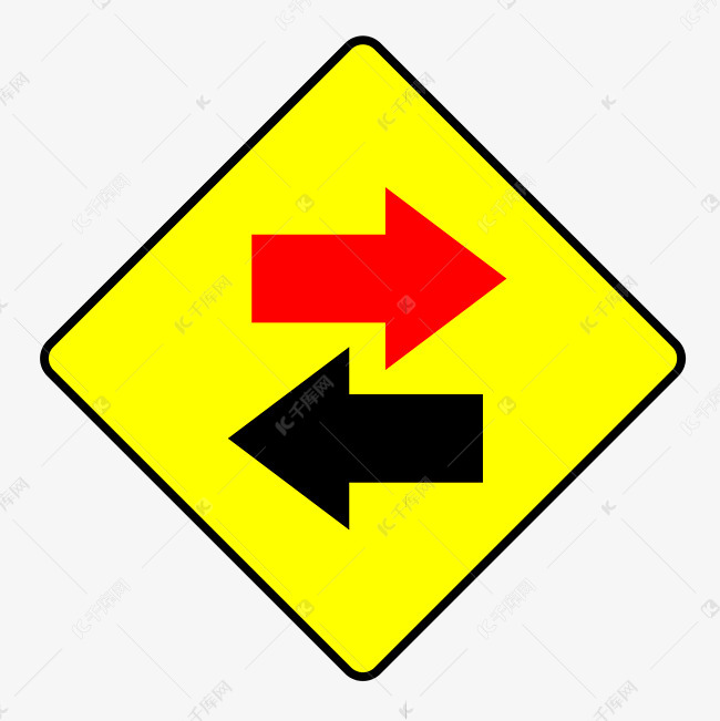 双向车道警示牌