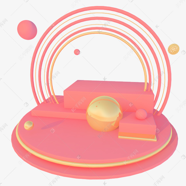 暖色同心圆立体展台