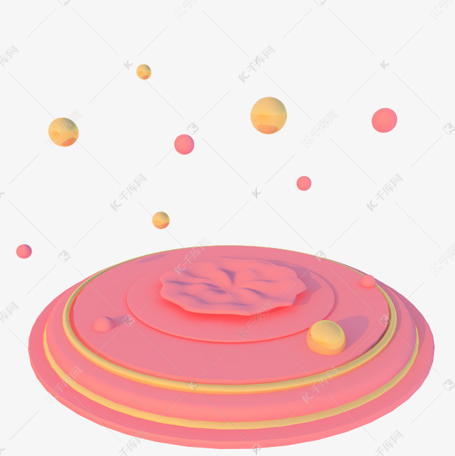 暖色圆形立体展台