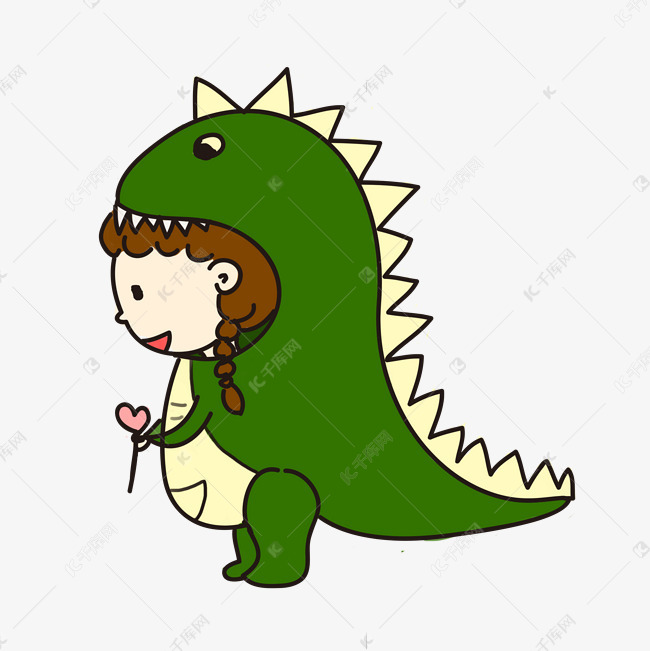 六一儿童节恐龙女孩