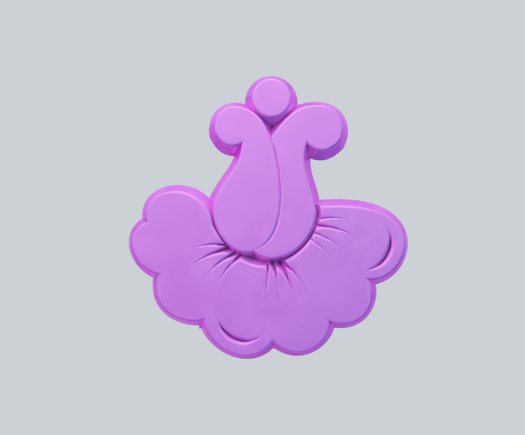 c4d女王节紫色立体花骨朵