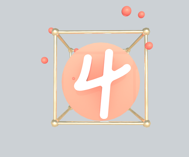 C4D立体数字4海报模板下载-千库网