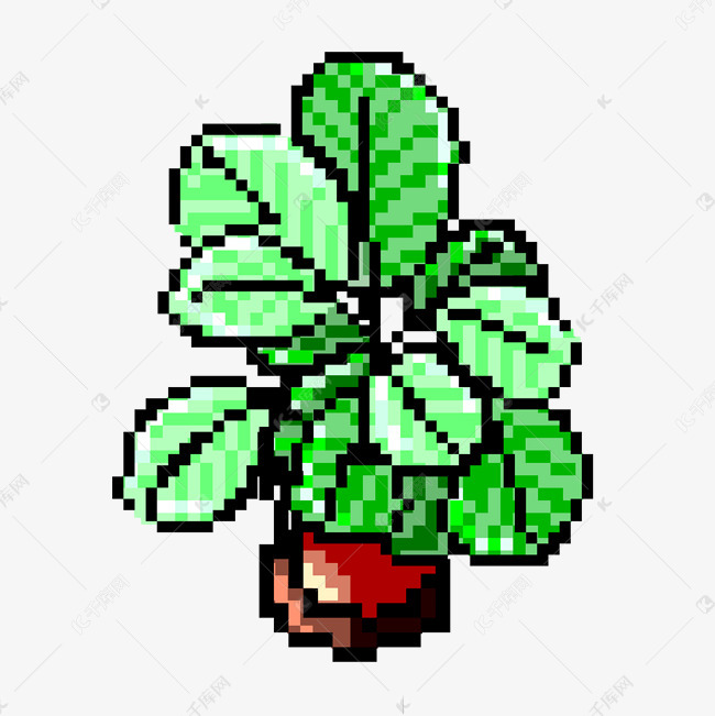 像素画花盆植物