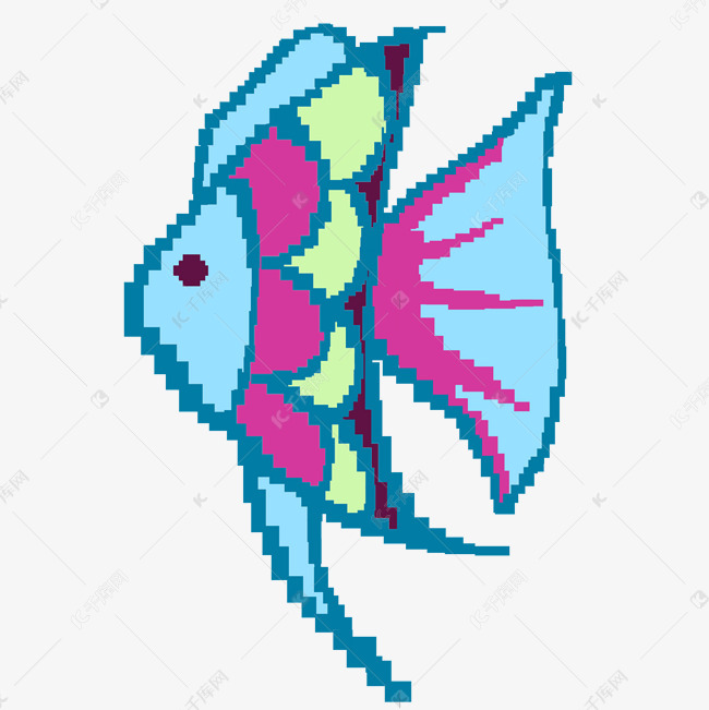 水产鱼类像素画