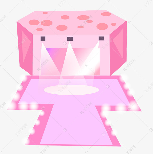立体粉色舞台