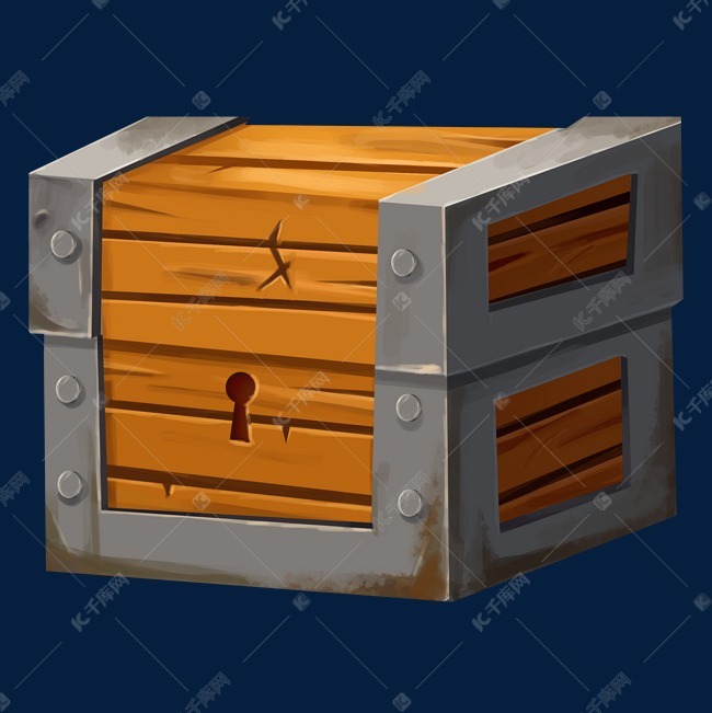 原画游戏木头宝箱