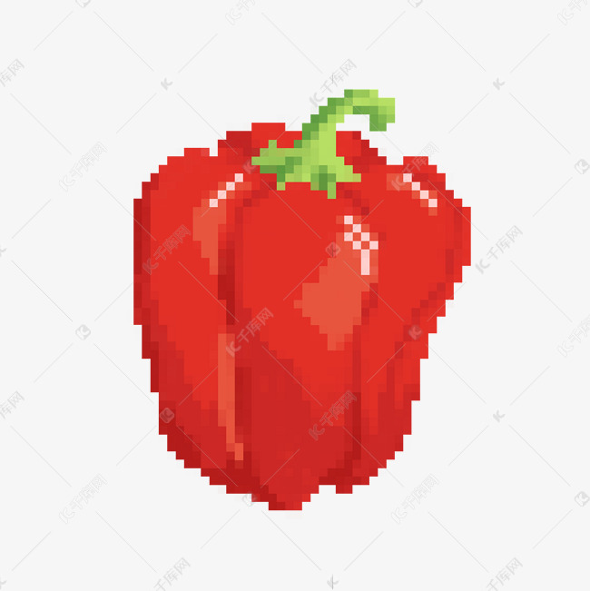 像素风蔬菜红色灯笼椒