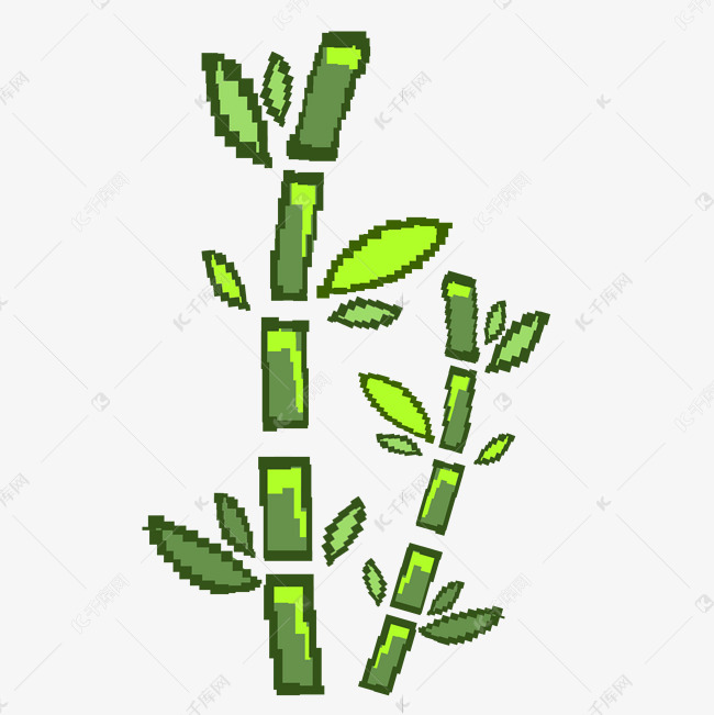 绿色竹子像素画