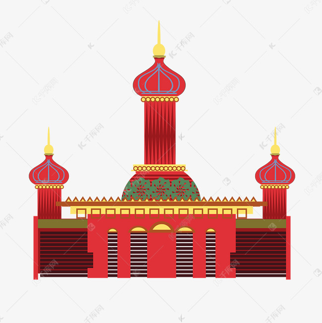 古式建筑红色宫殿