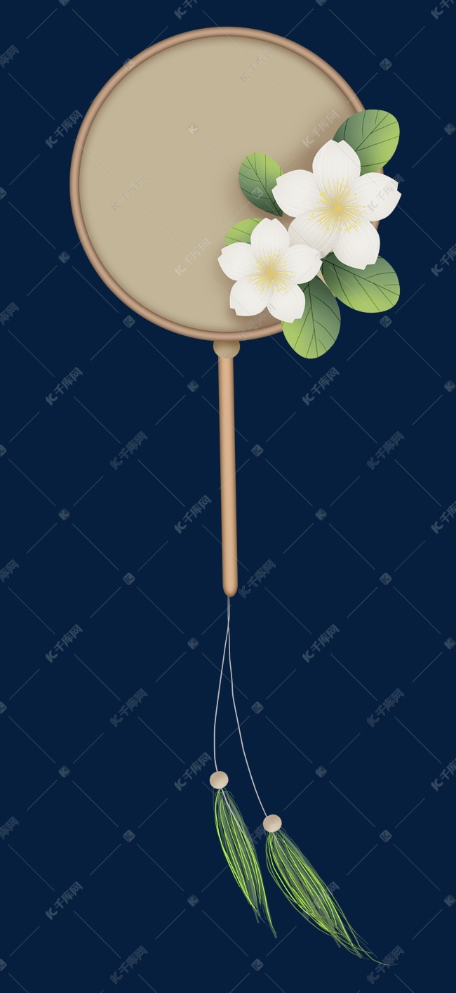 中国风梨花团扇