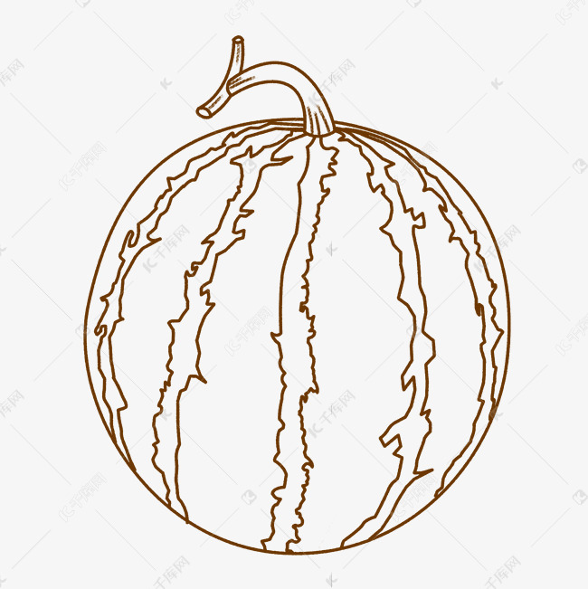 线描水果西瓜