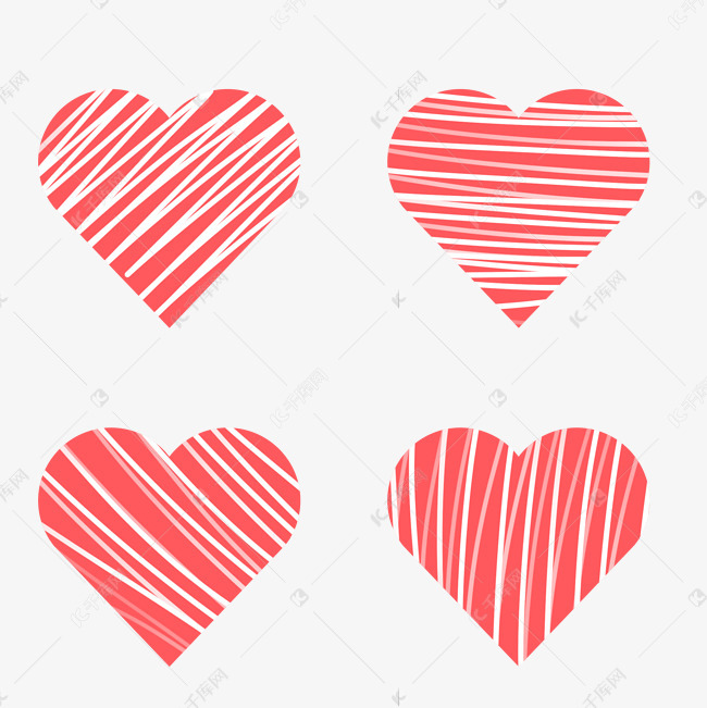 线条心形卡通素材下载