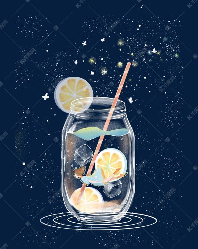 柠檬汽水夏日少女