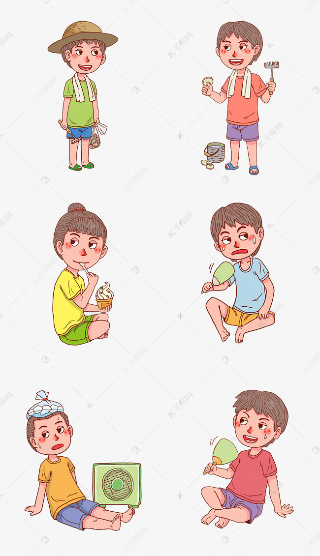 卡通人物各种动作系列素材图片免费下载-千库网