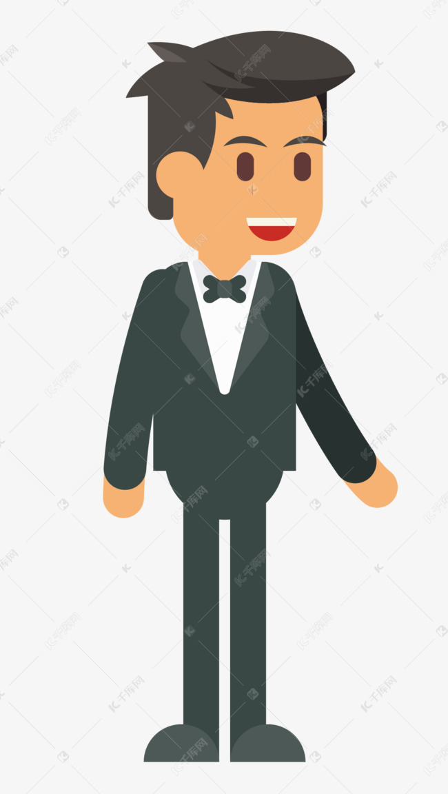 卡通新郎矢量图