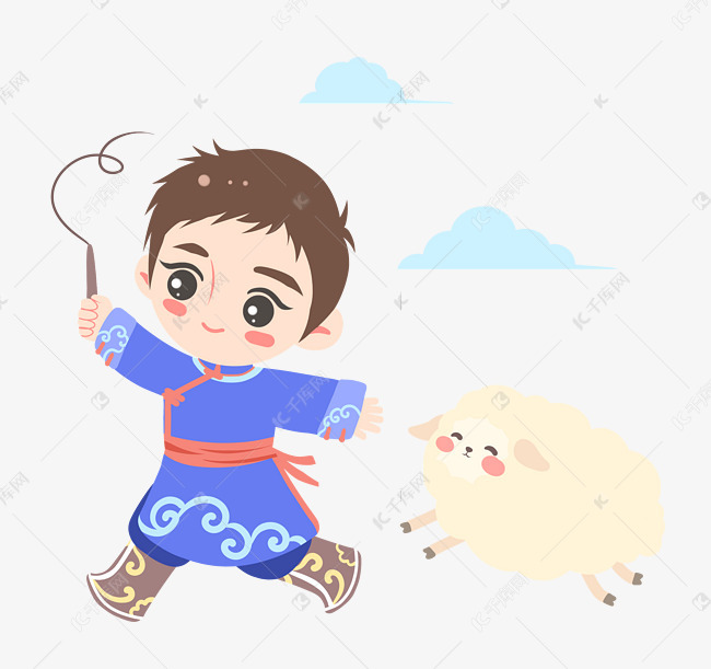少数民族放羊男孩