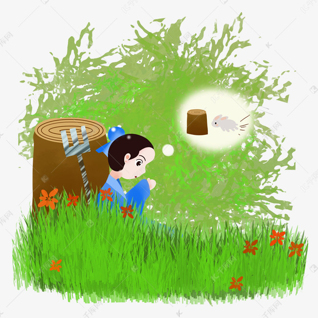 教育培训绿色卡通成语故事