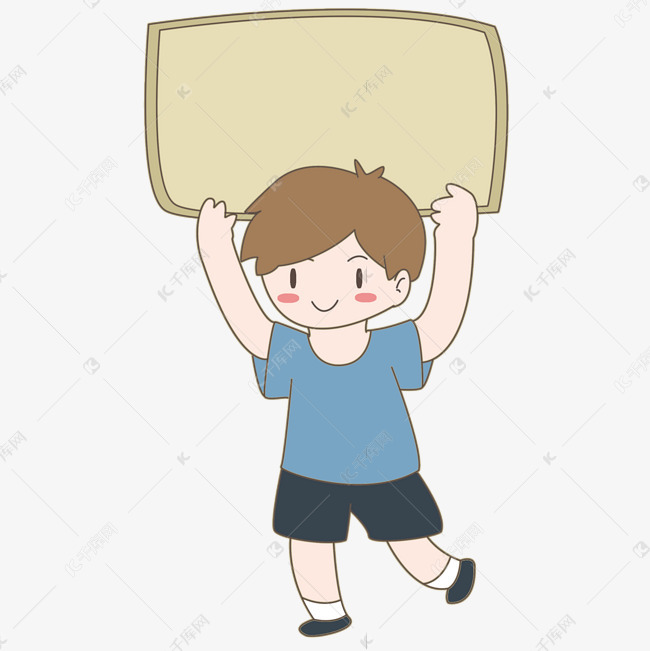 小男孩举牌人物素材图片免费下载-千库网