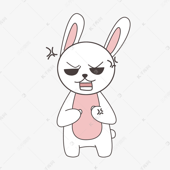 生气小兔子素材图片免费下载-千库网