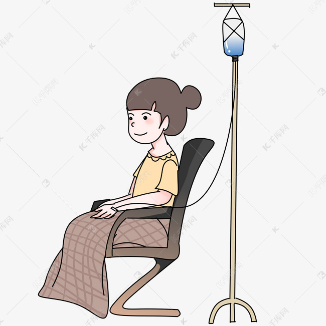 感冒输液女孩
