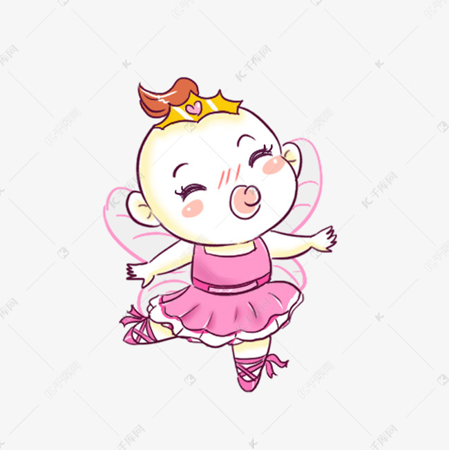 宝宝跳舞公主手绘卡通元素