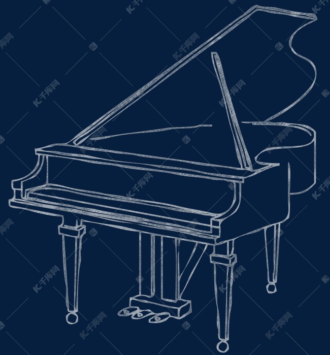 钢琴手绘图案