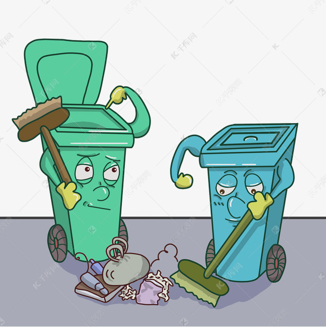 卡通环保拟人垃圾分类