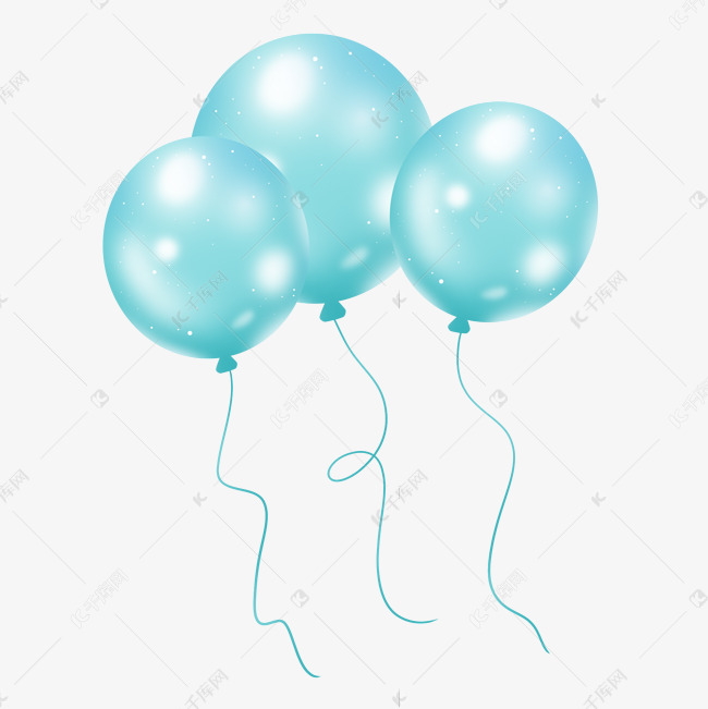 青色蓝色唯美气球
