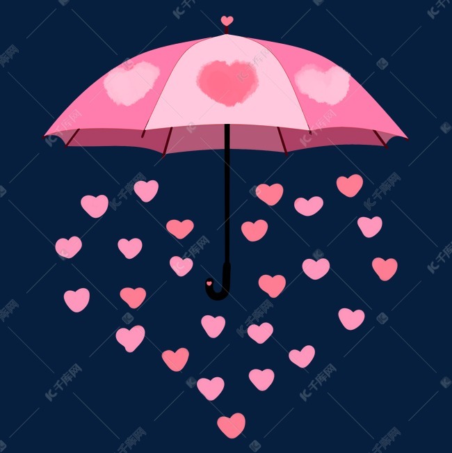 爱情雨伞粉色桃心