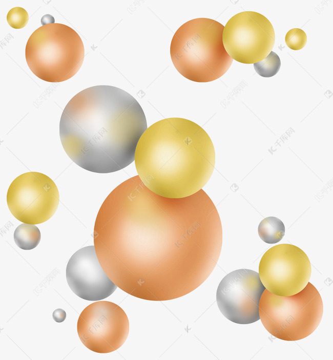 橙色黄色立体球