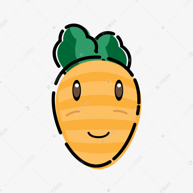 矢量可爱卡通萝卜插画
