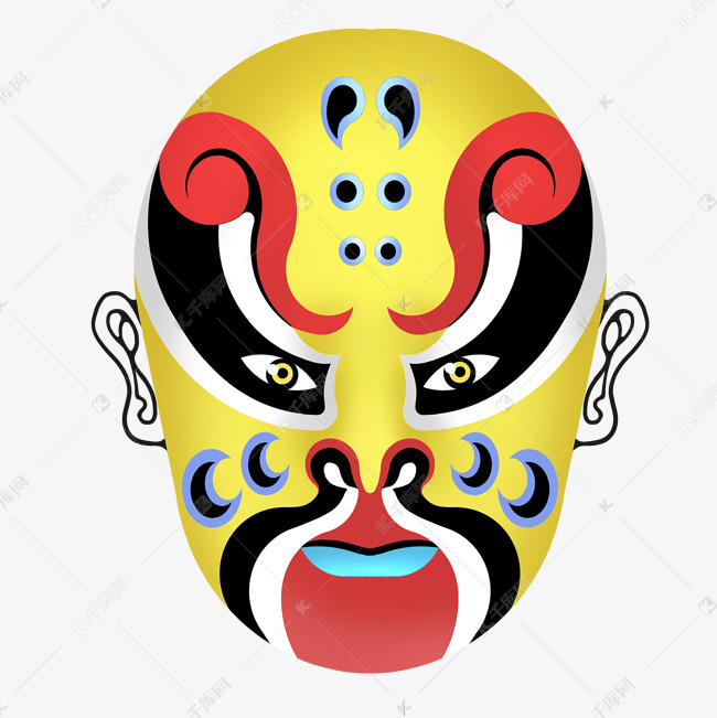 黄色京剧脸谱