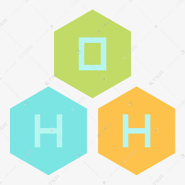 卡通彩色气体结构图免抠图