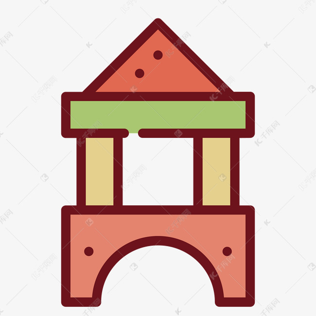 彩色婴儿小玩具积木图标矢量ui