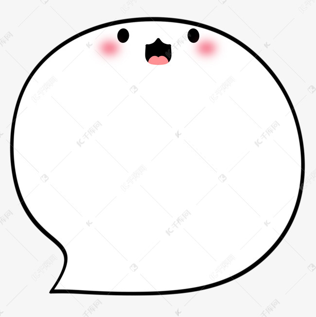 简单卡通白色气泡边框