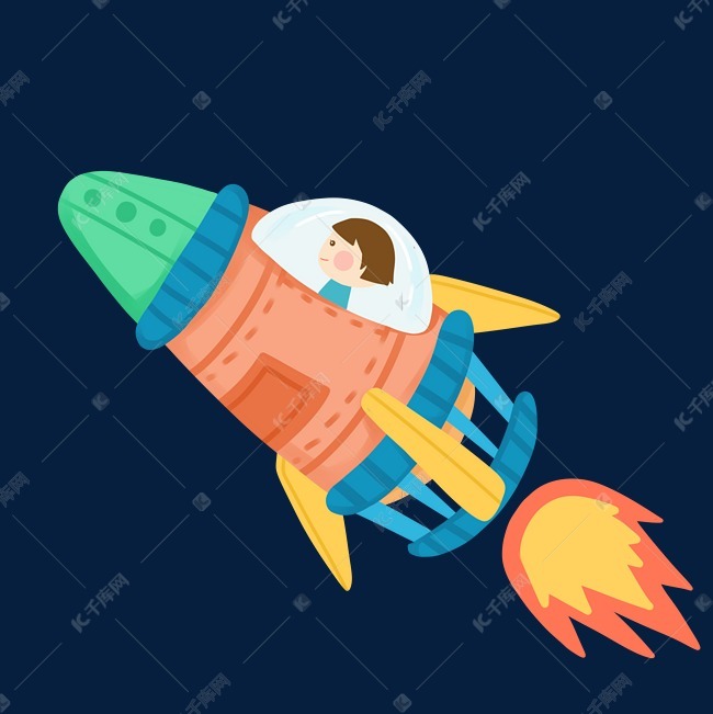 小孩开火箭飞行