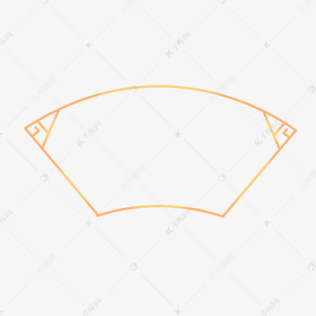 简约中国风扇形边框