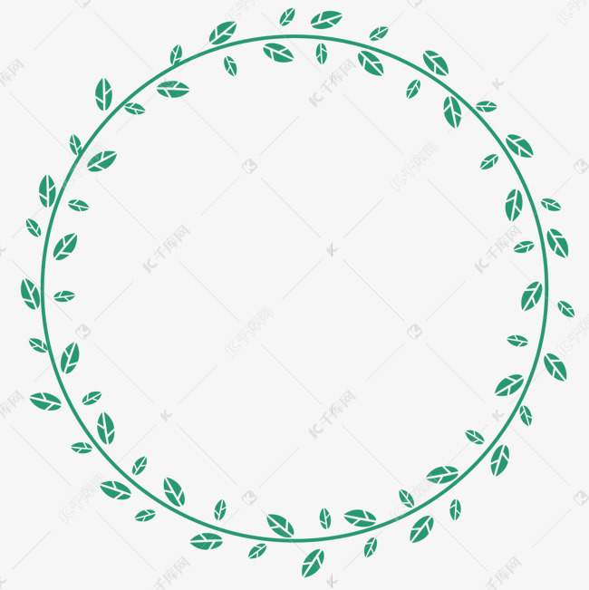 矢量叶子圆形边框