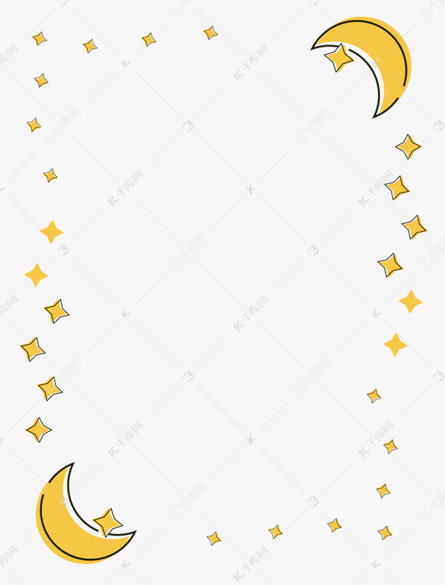 夜晚月亮边框