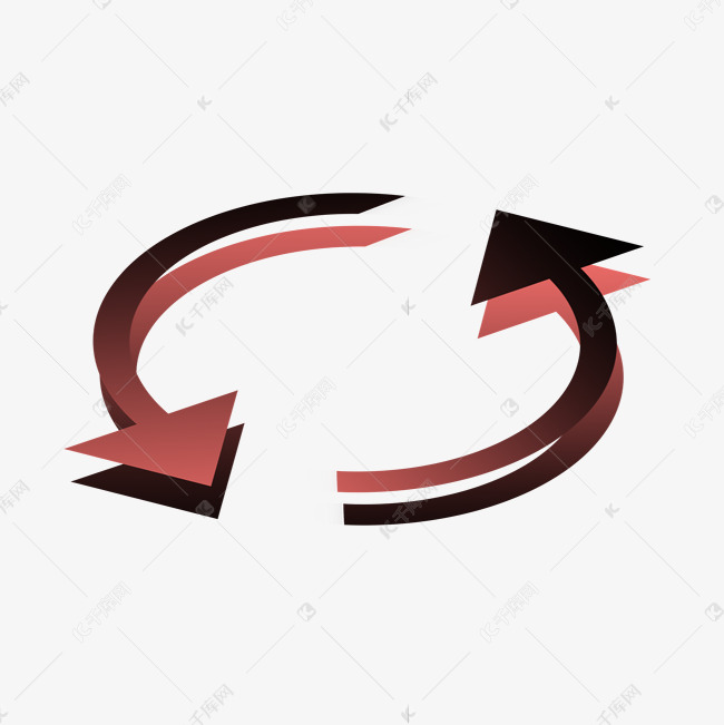 重叠黑色渐变旋转箭头