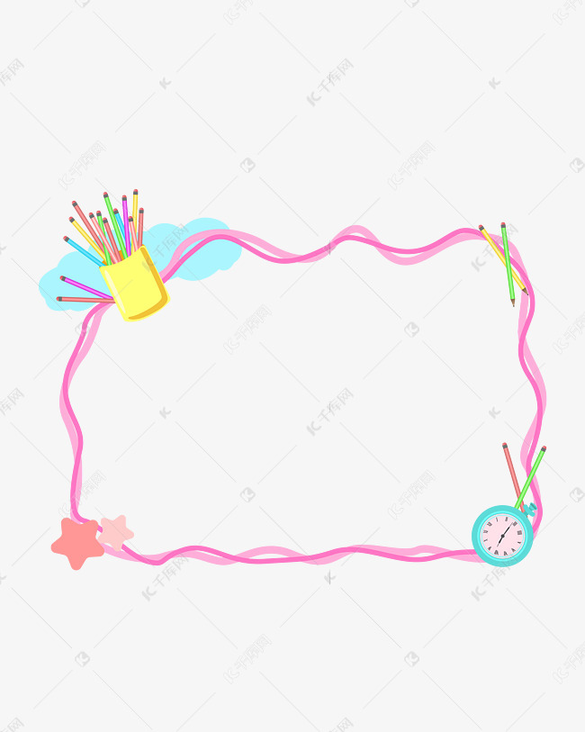 彩色铅笔边框