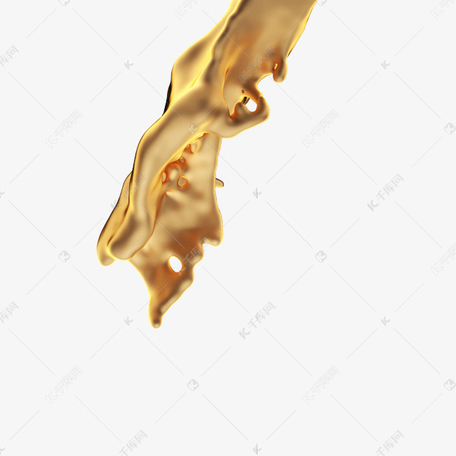 金色流状液体素材图片免费下载 高清效果元素psd 千库网 图片编号